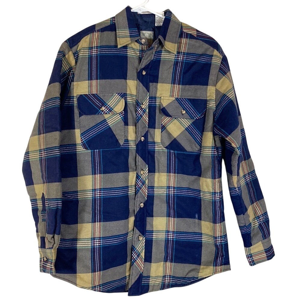 Vintage OUTDOOR EXCHANGE Flannel Plaid Shirt Jacket SHACKET mens size small